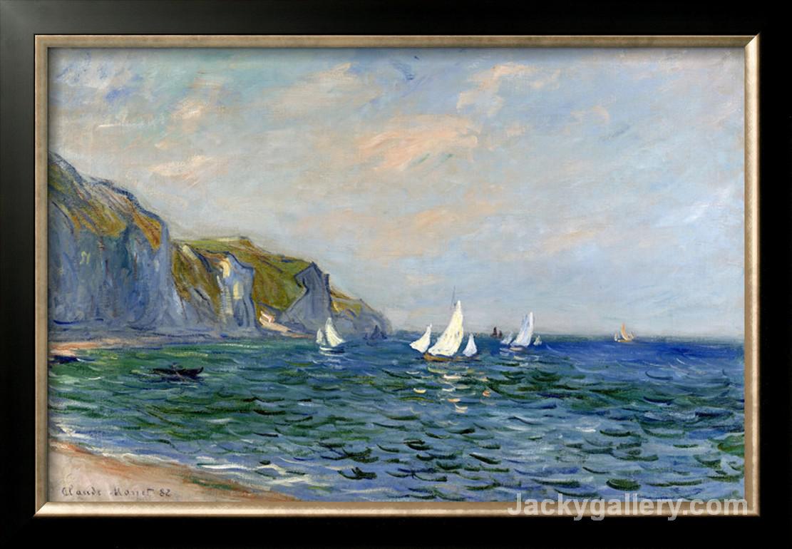 CLIFFS AND SAILBOATS AT POURVILL by Claude Monet paintings reproduction